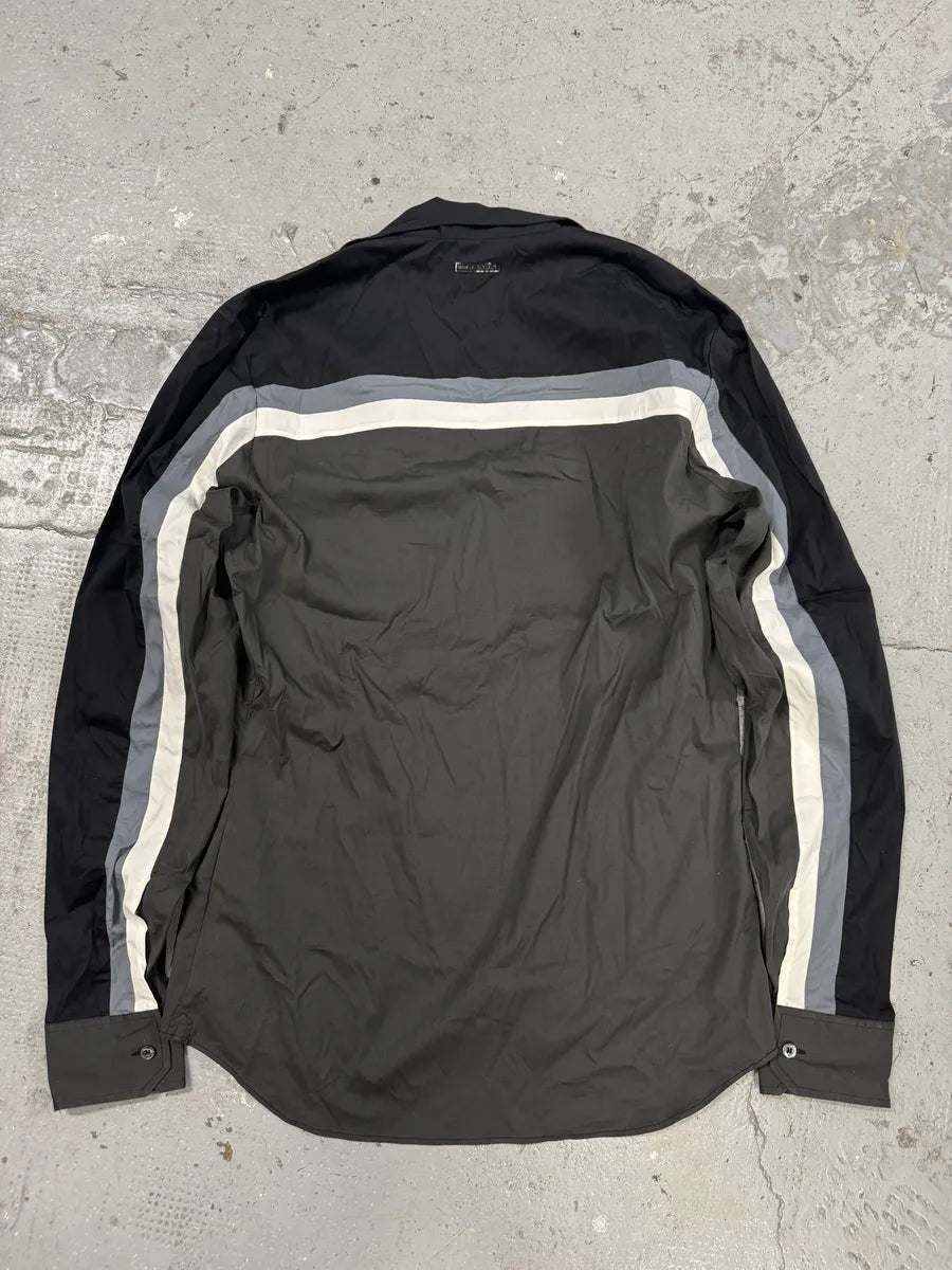 SS2008 Prada Lined Black Grey Shirt ArLzuHt 7