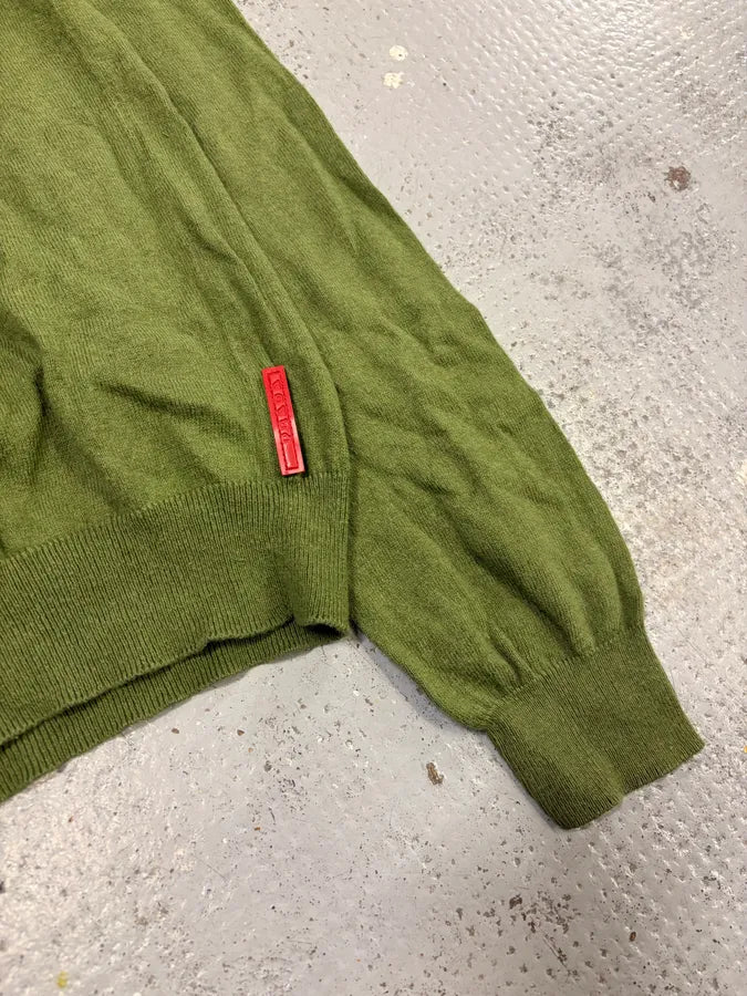 SS2008 Prada Green Classy Minimalist V-Neck Sweater qCviwKK 7