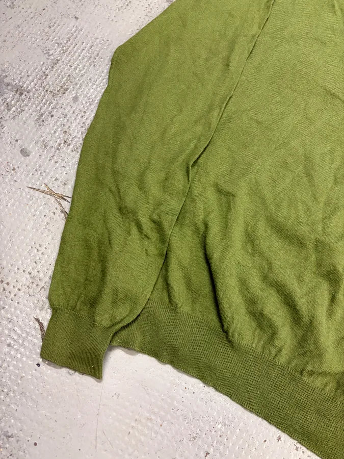 SS2008 Prada Green Classy Minimalist V-Neck Sweater qCviwKK 6