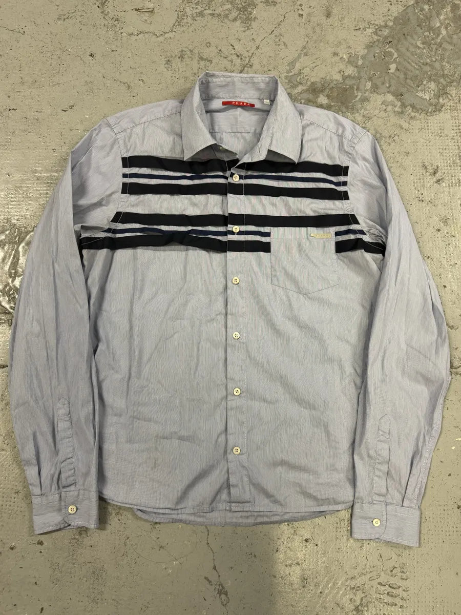 SS2008 Prada Striped Blue Shirt dgwIuoQ 0