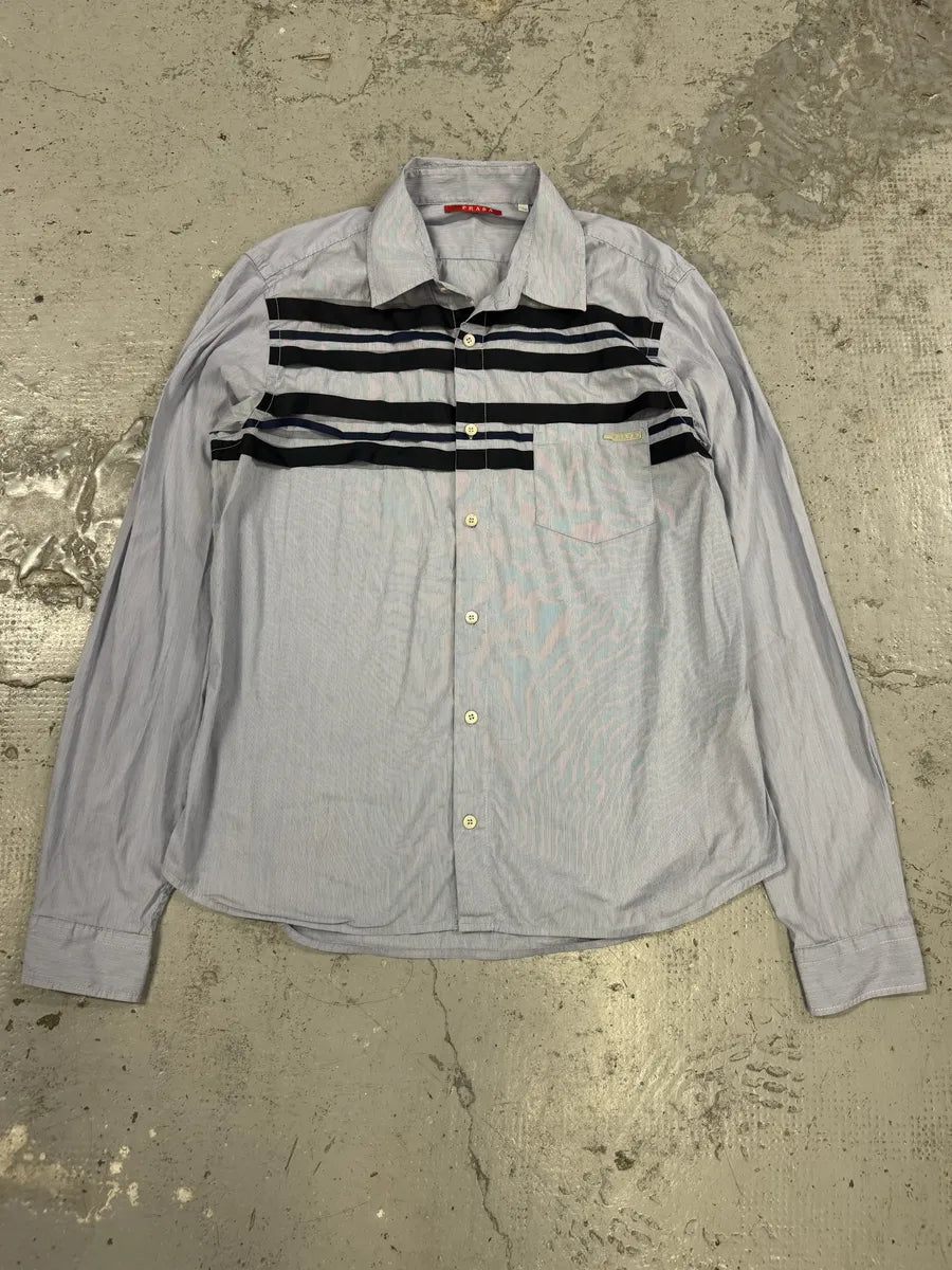 SS2008 Prada Striped Blue Shirt dgwIuoQ 1