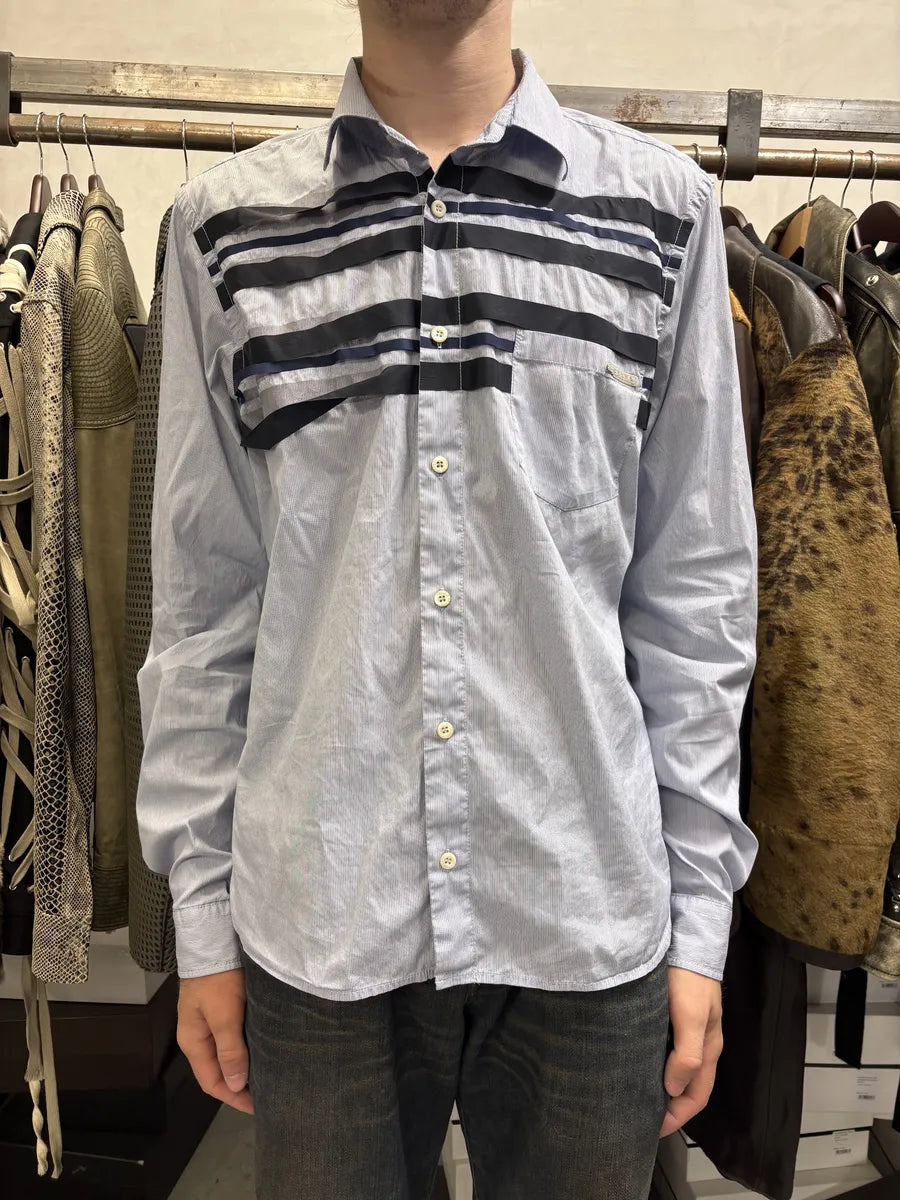 SS2008 Prada Striped Blue Shirt dgwIuoQ 2