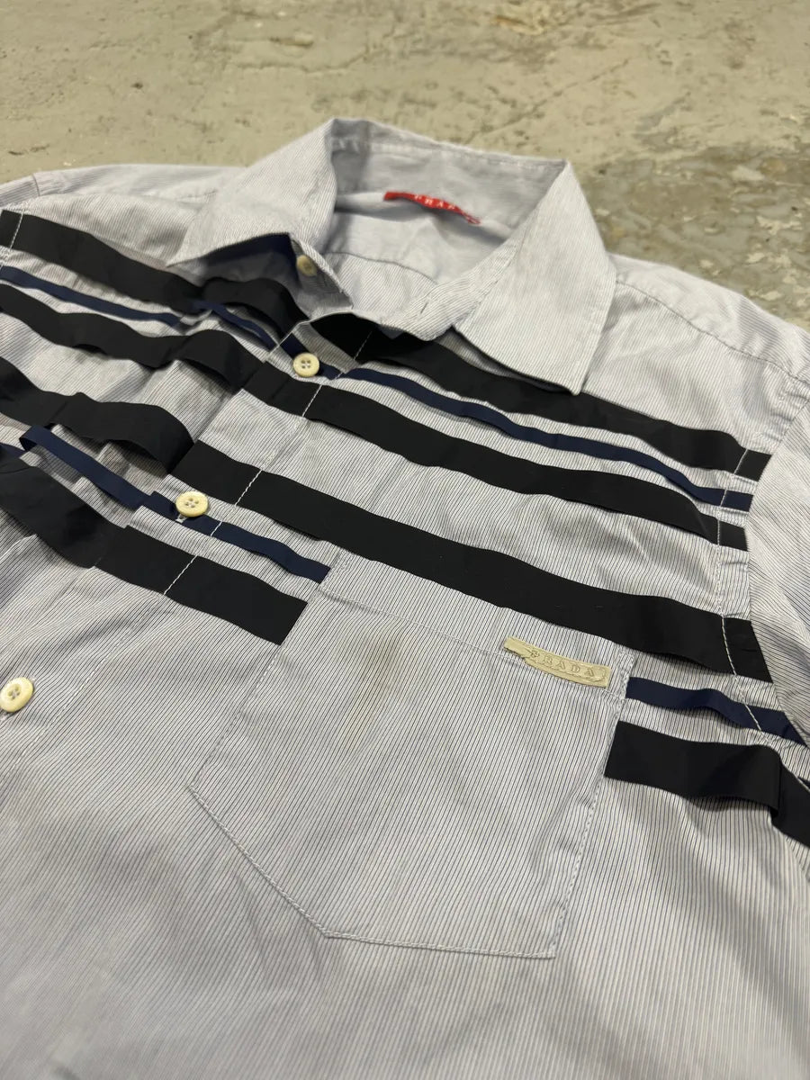 SS2008 Prada Striped Blue Shirt dgwIuoQ 6