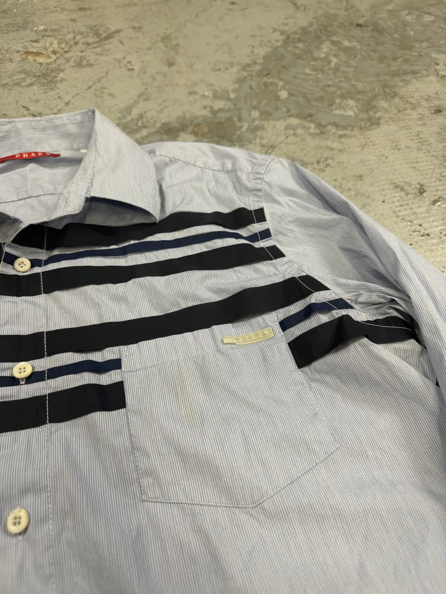 SS2008 Prada Striped Blue Shirt dgwIuoQ 8