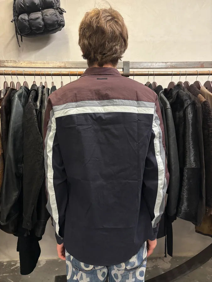 SS2008 Prada Two Tone Bordeaux Dark Lined Shirt (S/M) ZRiPVGS 2