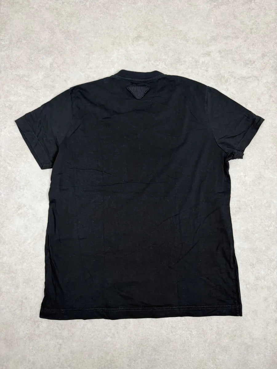 SS2008 Prada V-Neck Texas Man Black T-Shirt dZvKKtK 1