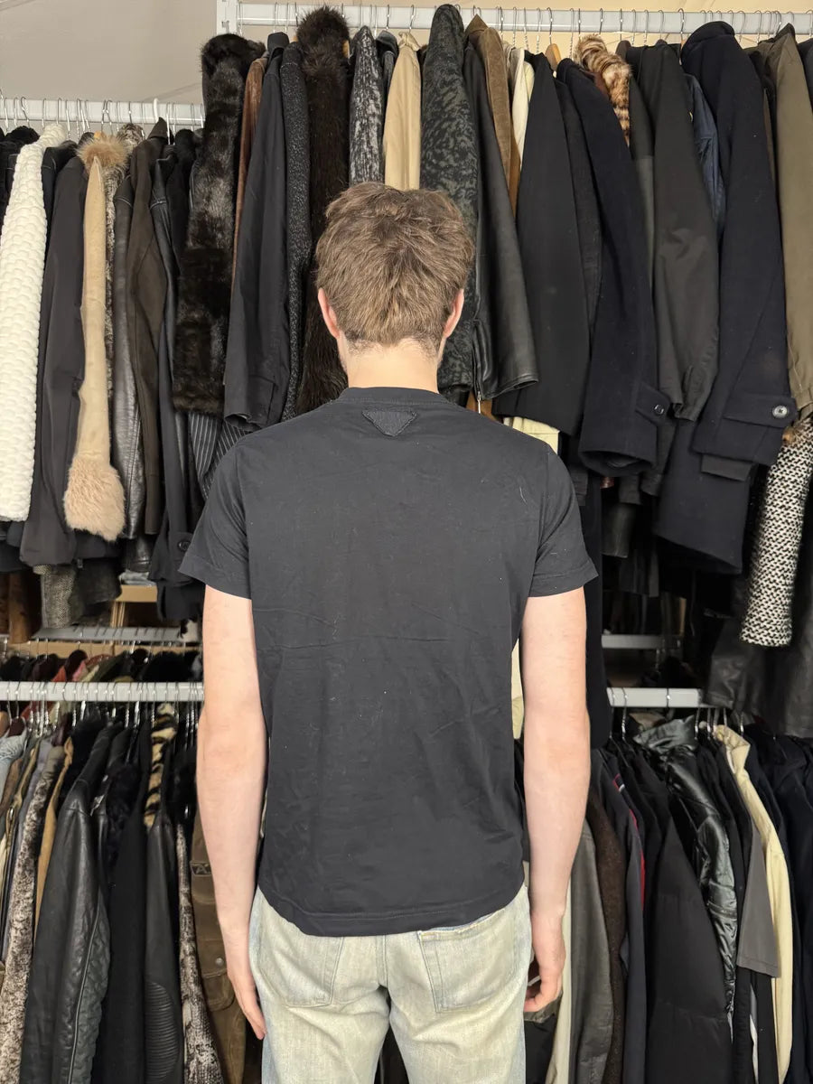 SS2008 Prada V-Neck Texas Man Black T-Shirt dZvKKtK 3