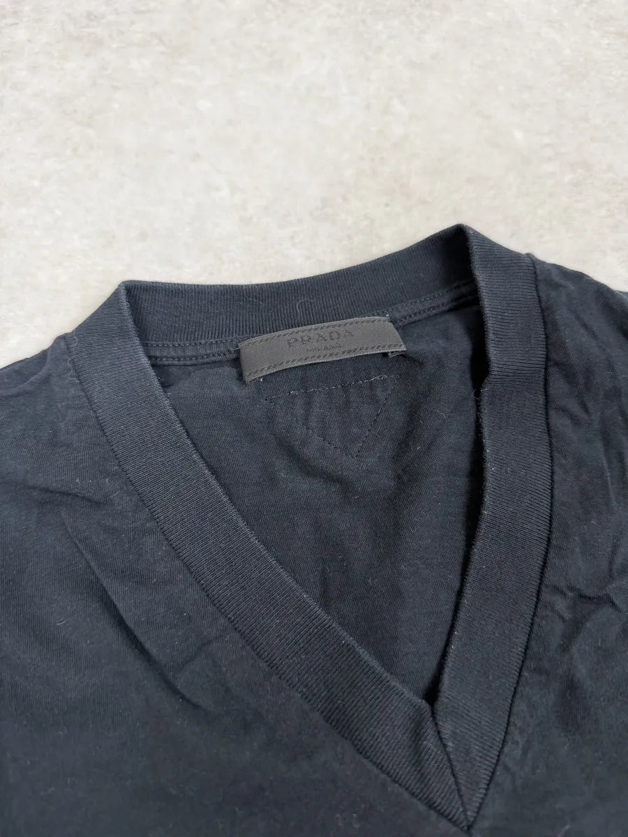 SS2008 Prada V-Neck Texas Man Black T-Shirt dZvKKtK 7