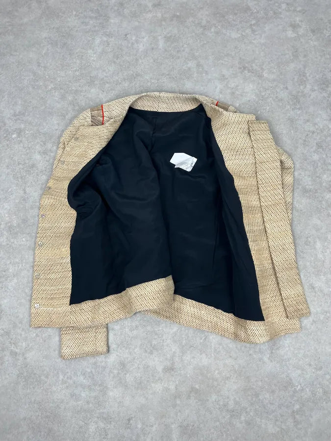SS2009 Balenciaga Beige Wool Contrast Pocket Light Blazer Jacket lzrslSb 7