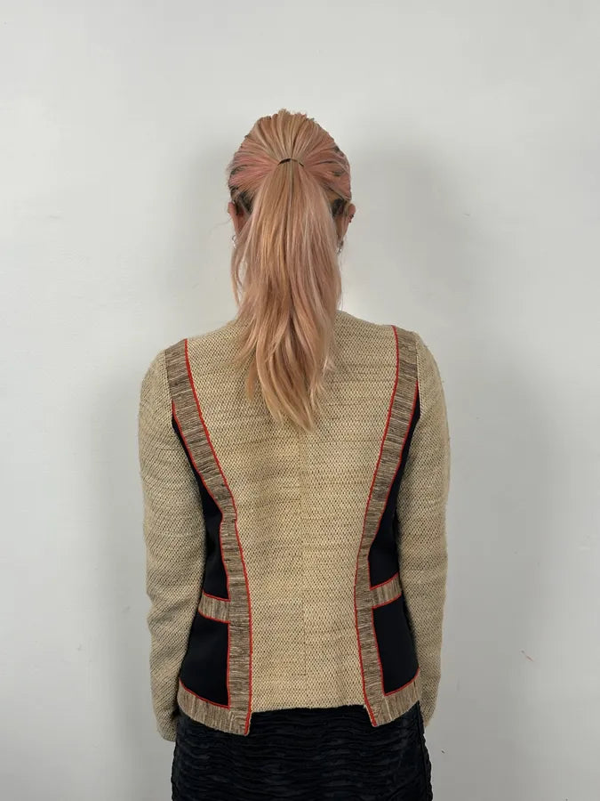 SS2009 Balenciaga Beige Wool Contrast Pocket Light Blazer Jacket lzrslSb 2