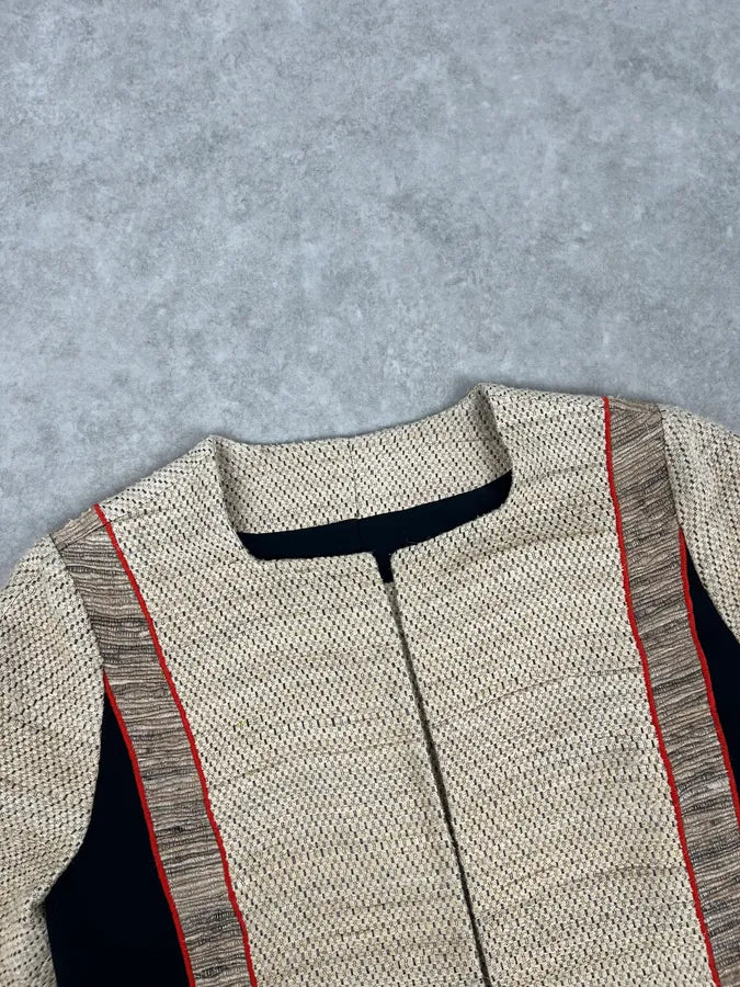 SS2009 Balenciaga Beige Wool Contrast Pocket Light Blazer Jacket lzrslSb 4