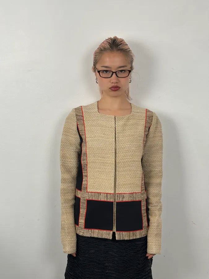 SS2009 Balenciaga Beige Wool Contrast Pocket Light Blazer Jacket lzrslSb 1