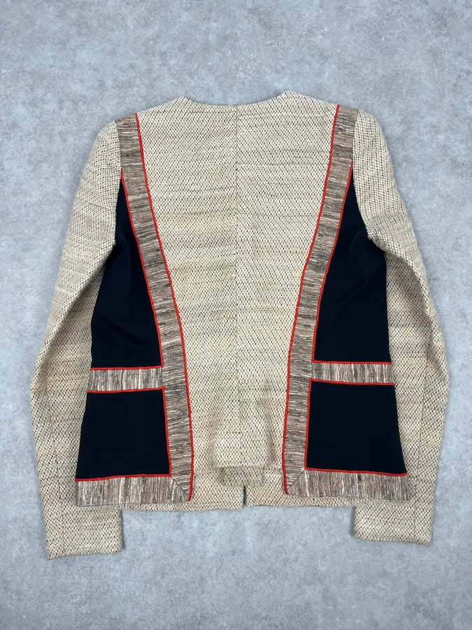SS2009 Balenciaga Beige Wool Contrast Pocket Light Blazer Jacket lzrslSb 5