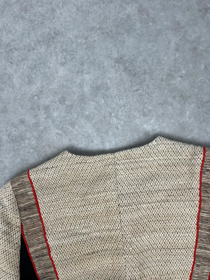 SS2009 Balenciaga Beige Wool Contrast Pocket Light Blazer Jacket lzrslSb 6