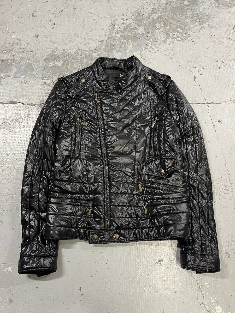 SS2009 Cavalli Black Asymmetrical British Puffer Jacket yOSHDbz 0