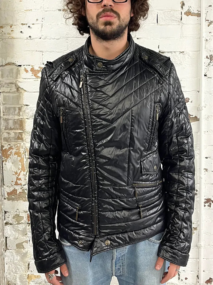 SS2009 Cavalli Black Asymmetrical British Puffer Jacket yOSHDbz 1