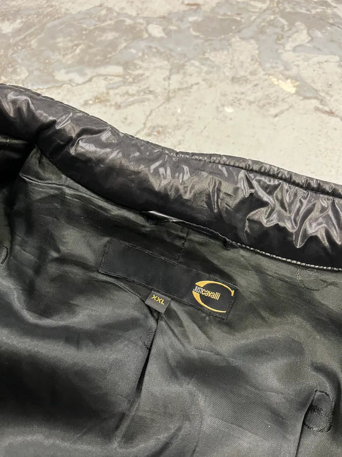 SS2009 Cavalli Black Asymmetrical British Puffer Jacket yOSHDbz 9