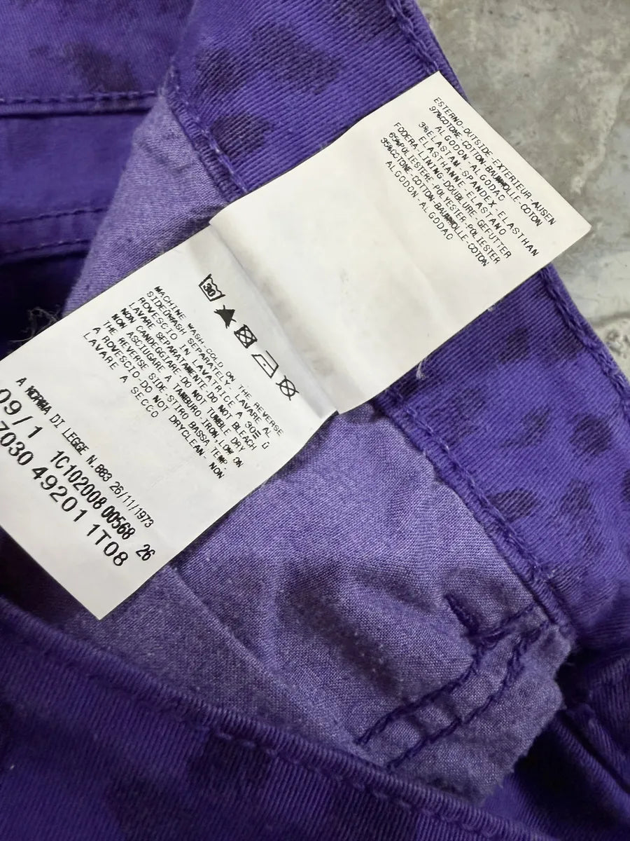 SS2009 Cavalli Leopard Purple & Black Slim Pants DCyyyXE 7