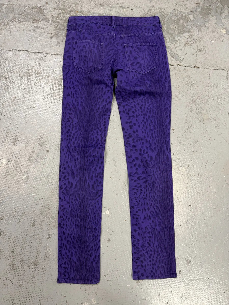 SS2009 Cavalli Leopard Purple & Black Slim Pants DCyyyXE 8