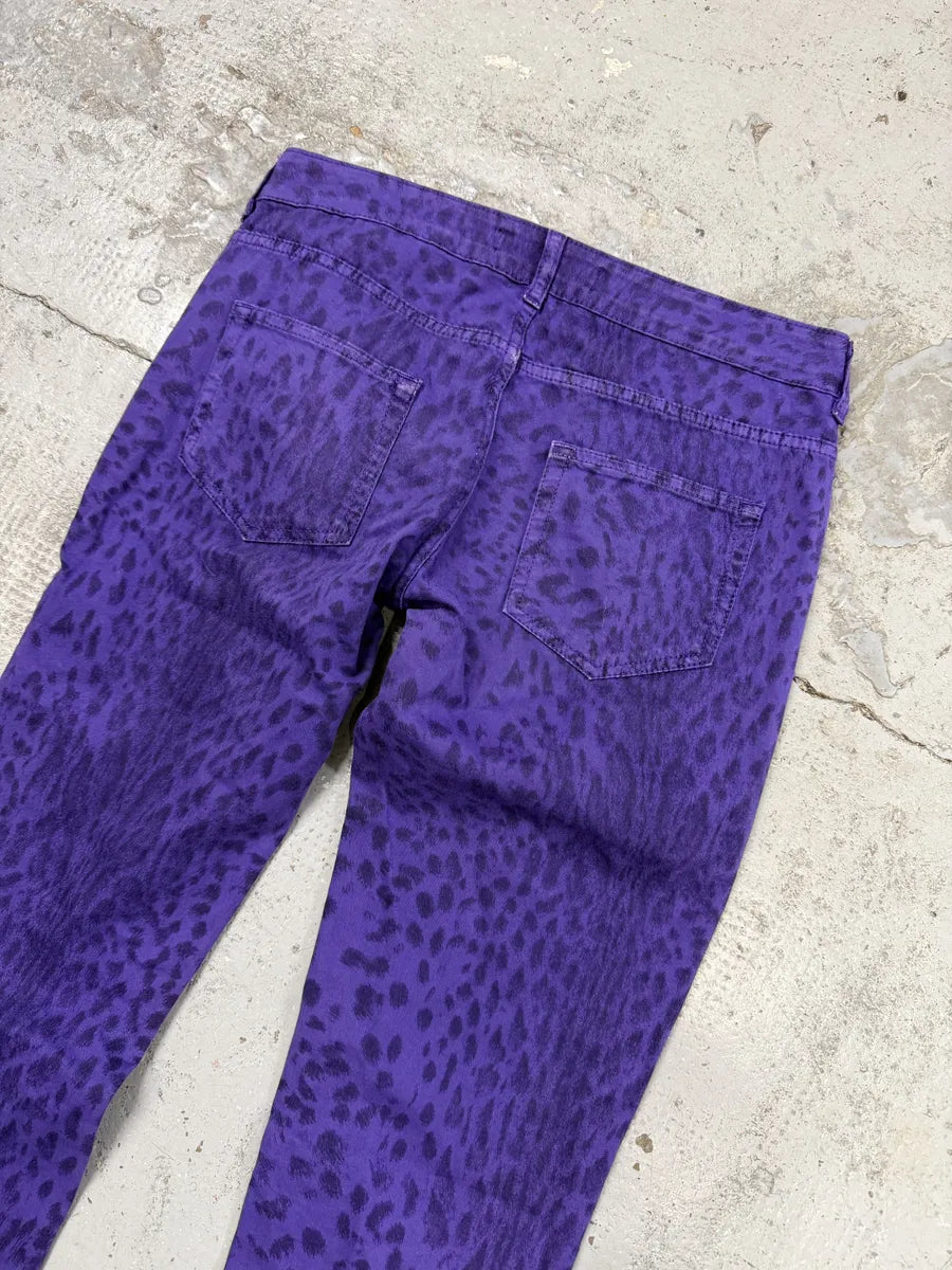 SS2009 Cavalli Leopard Purple & Black Slim Pants DCyyyXE 9