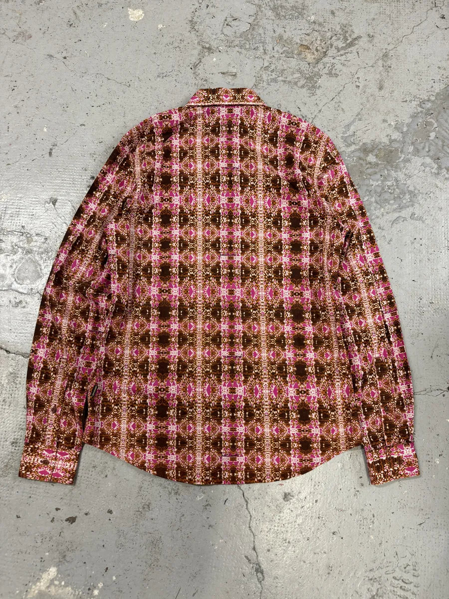 SS2009 Cavalli Pink Multicolor Abstract Shirt bqrFVnX 3