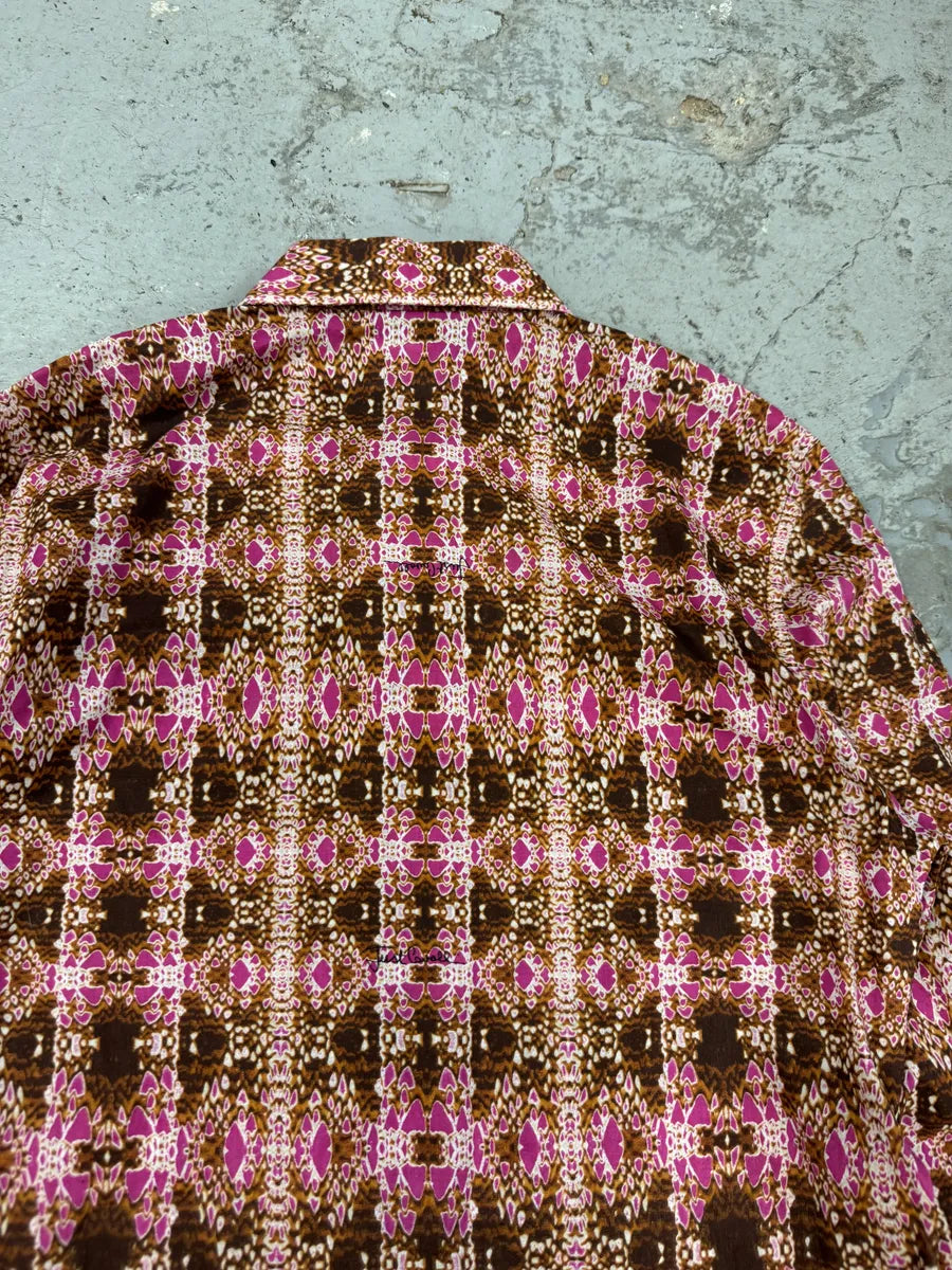 SS2009 Cavalli Pink Multicolor Abstract Shirt bqrFVnX 4