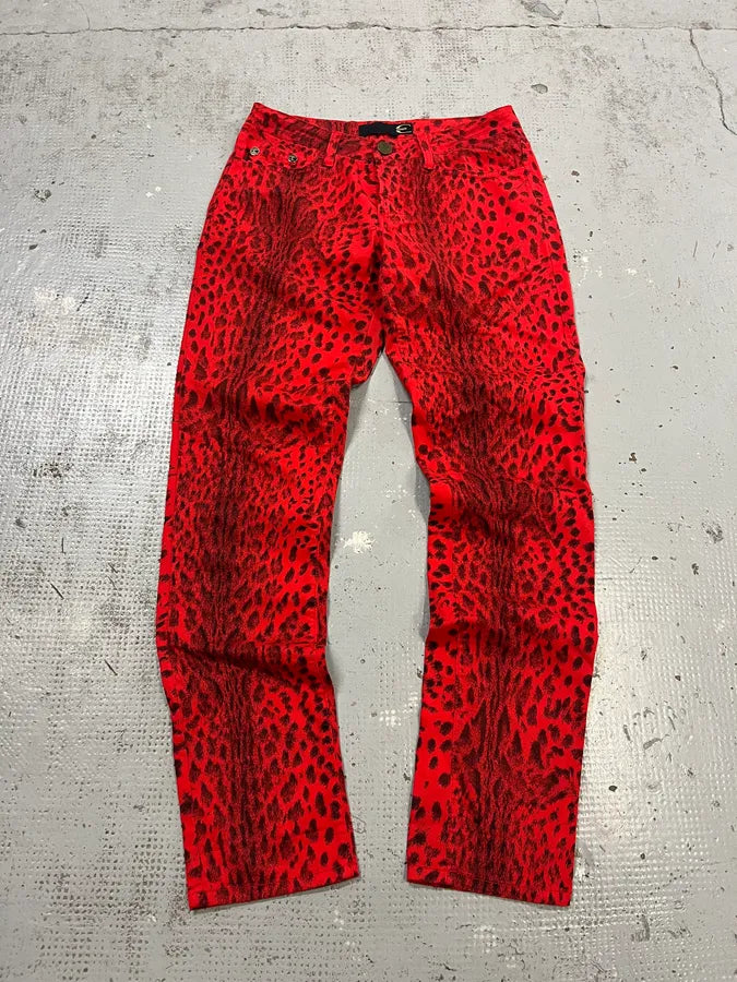 SS2009 Cavalli Red & Black Leopard Pants DIuLiTb 0