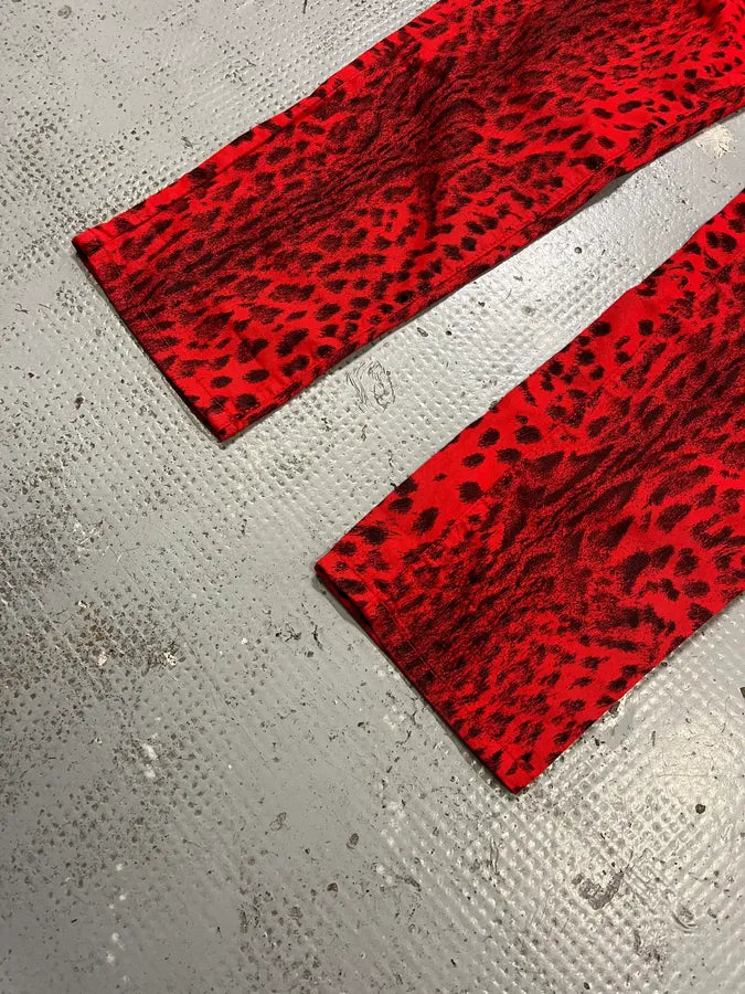 SS2009 Cavalli Red & Black Leopard Pants DIuLiTb 5
