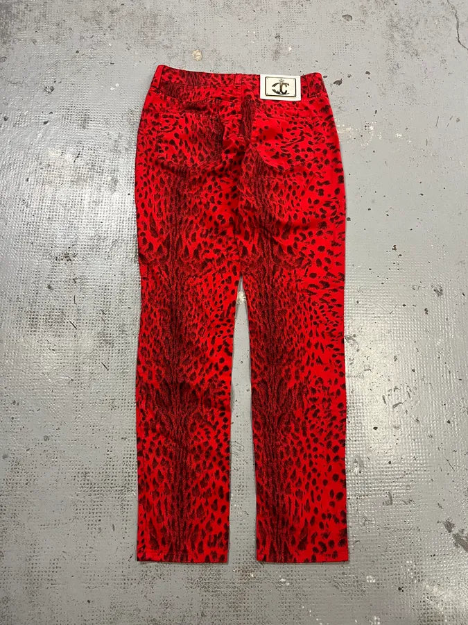 SS2009 Cavalli Red & Black Leopard Pants DIuLiTb 6