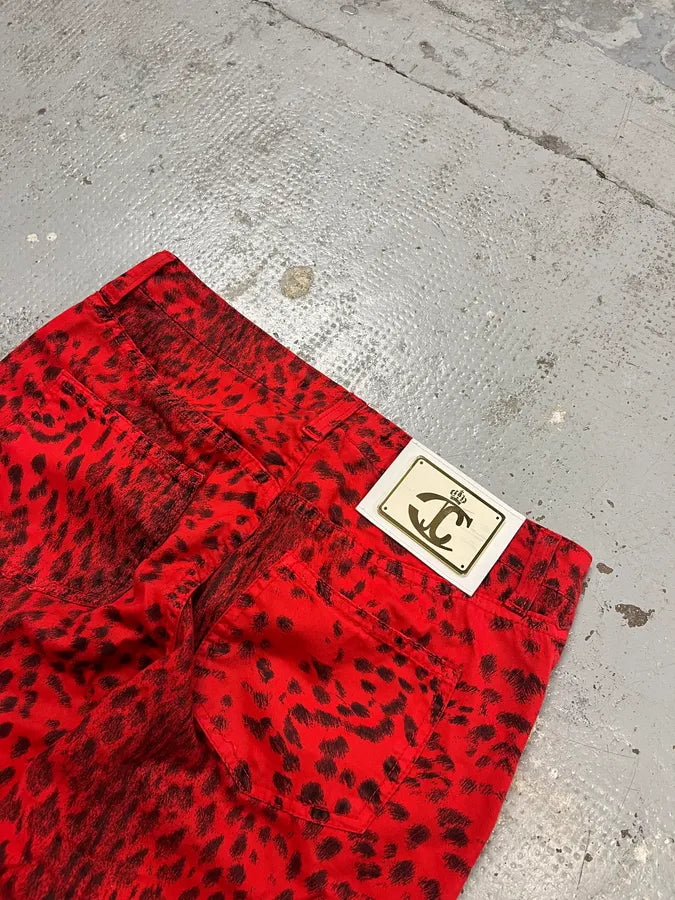 SS2009 Cavalli Red & Black Leopard Pants DIuLiTb 7