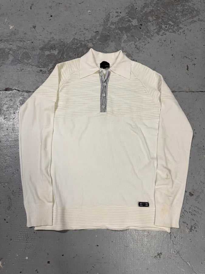 SS2009 Cavalli White Pleats Polo Longsleeves FQHJGwF 0