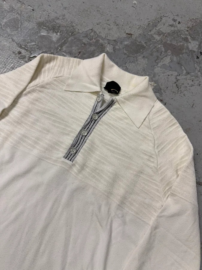 SS2009 Cavalli White Pleats Polo Longsleeves FQHJGwF 2