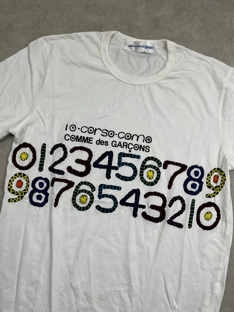 SS2009 Comme des Garçons White Numbered Print T-Shirt sqFHSmo 6