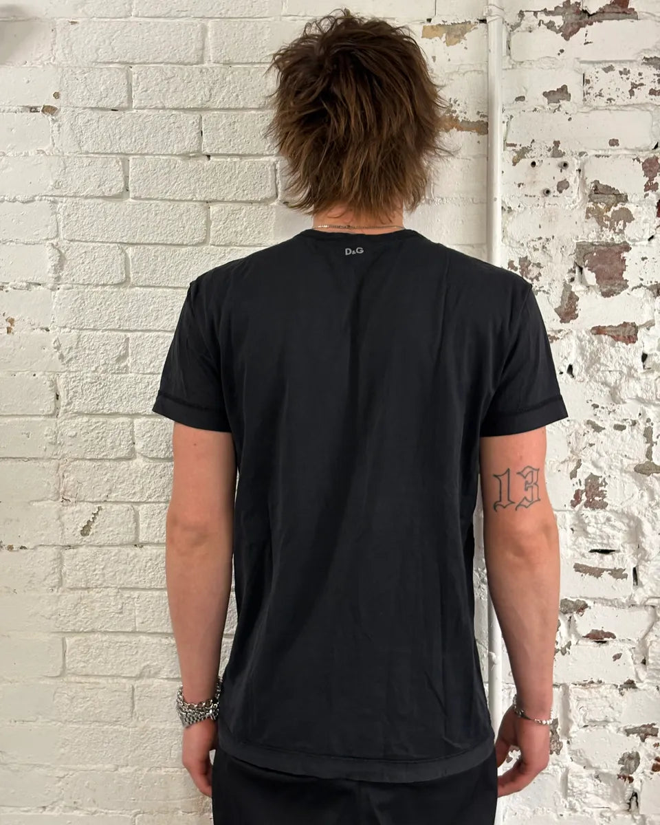 SS2009 Dolce & Gabbana Black Alain Delon T-Shirt pBXpzLu 2