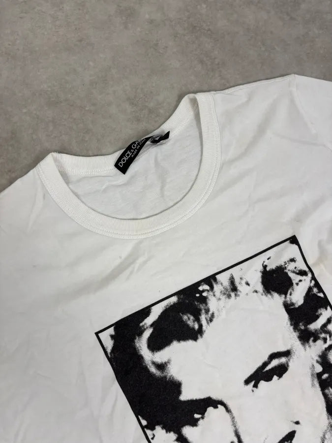 SS2009 Dolce & Gabbana White Marilyn Monroe Portrait T-Shirt egGHjZa 4