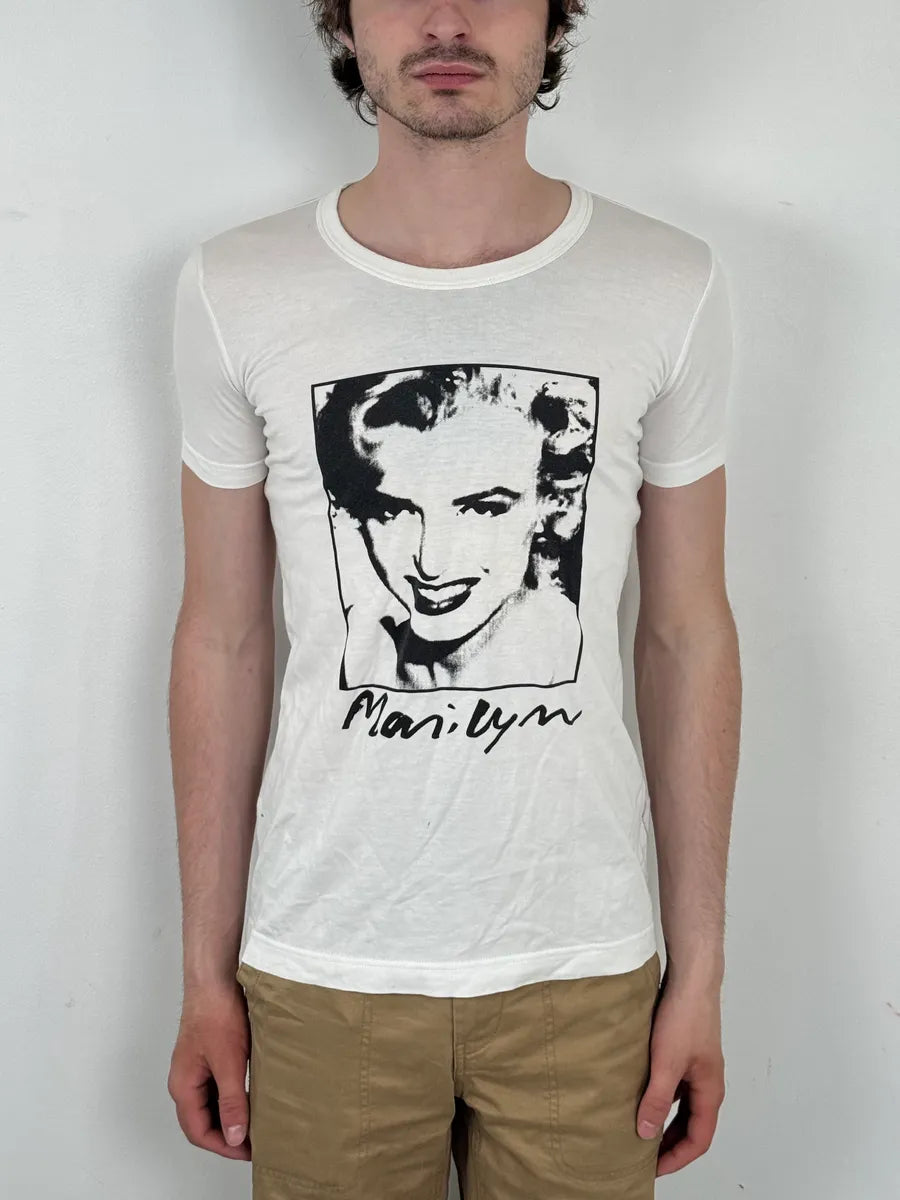 SS2009 Dolce & Gabbana White Marilyn Monroe Portrait T-Shirt egGHjZa 1
