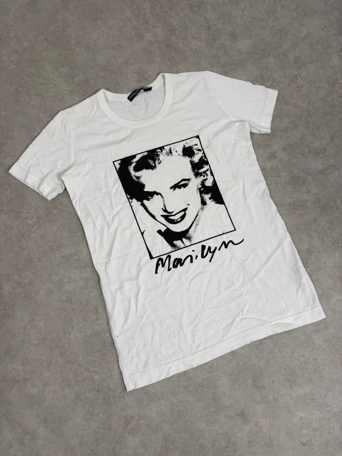SS2009 Dolce & Gabbana White Marilyn Monroe Portrait T-Shirt egGHjZa 3