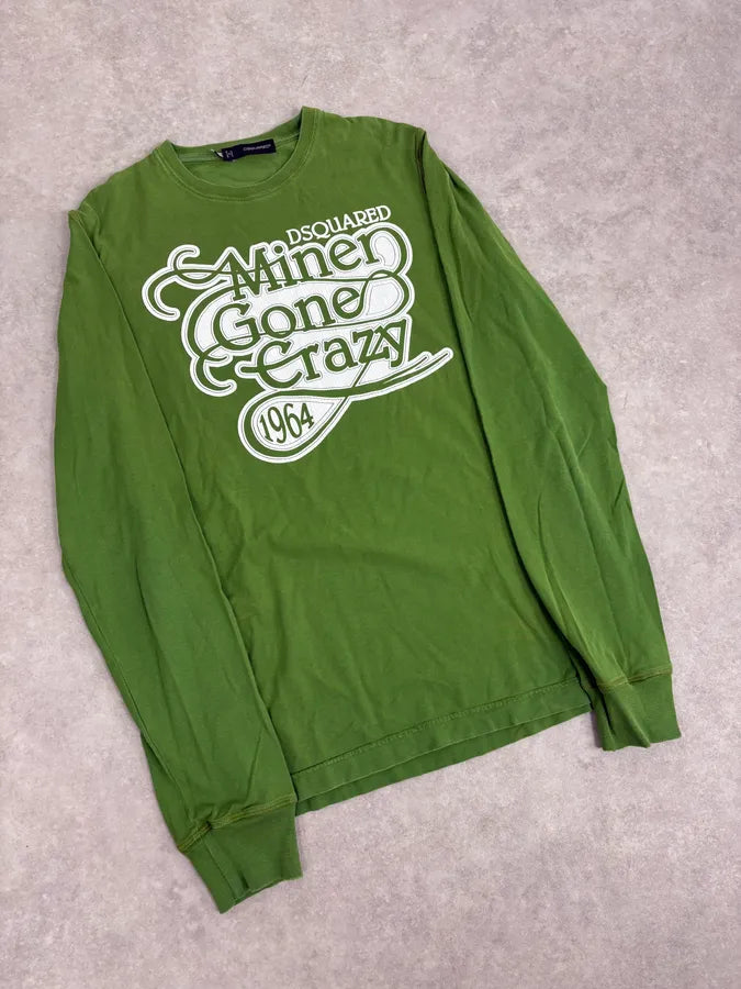 AW2009 Dsquared2 Green Miner Gone Crazy Longsleeves T-Shirt NfPKAqU 3