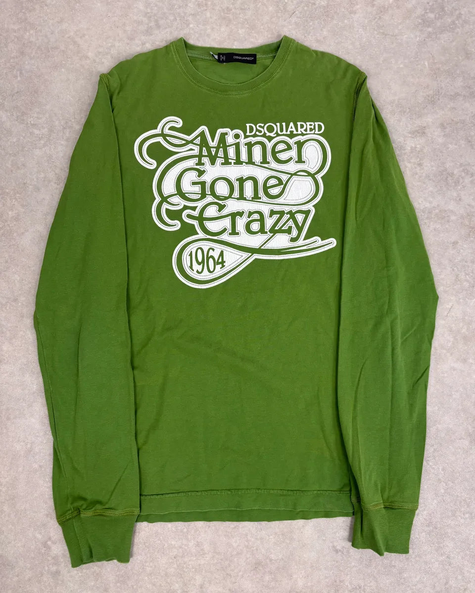 AW2009 Dsquared2 Green Miner Gone Crazy Longsleeves T-Shirt NfPKAqU 0