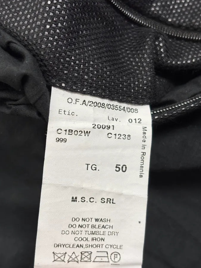 SS2009 Emporio Armani Asymmetrical Biker Perfored Black Ninja Jacket rhXBWaL 11