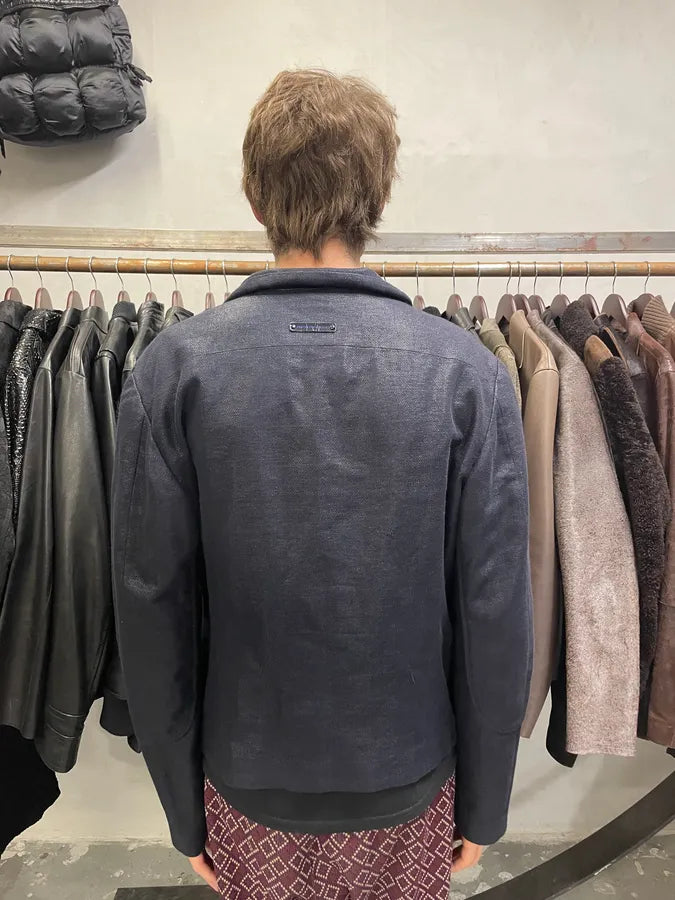 SS2009 Emporio Armani Asymmetrical Leather Biker Jacket (S/M) DcKFhbA 2