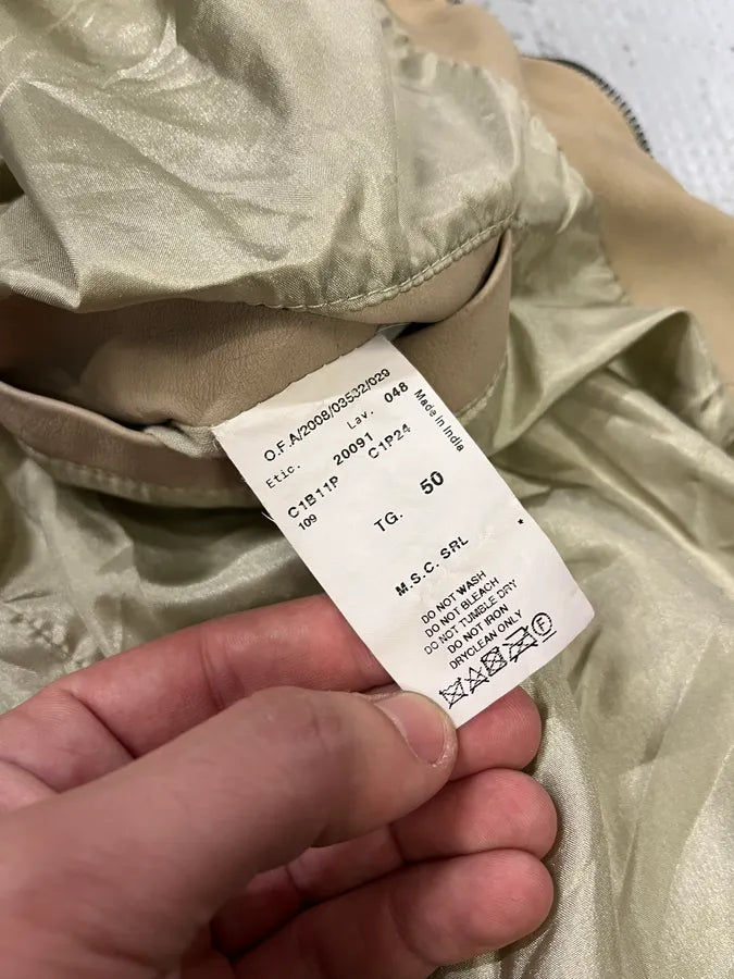 SS2009 Emporio Armani Beige Lamb Leather Hooded Jacket OsMxJAs 10