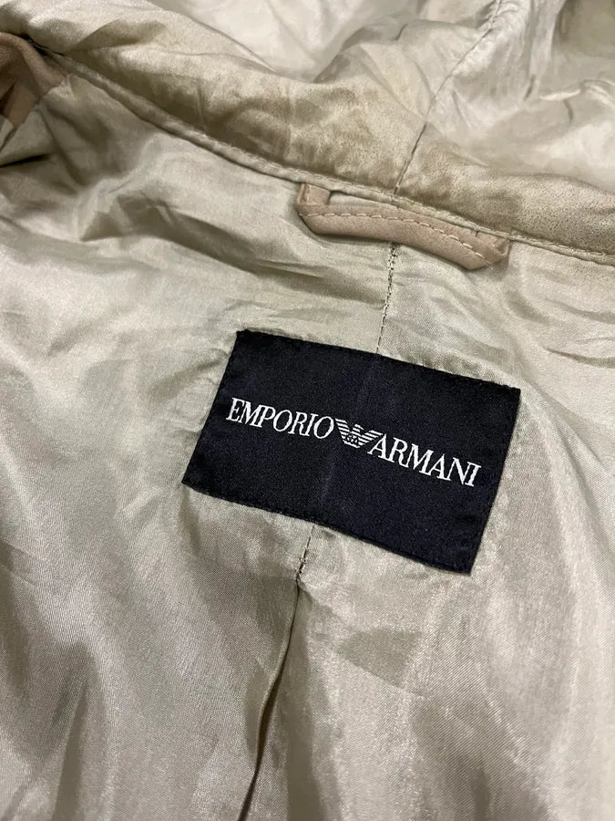 SS2009 Emporio Armani Beige Lamb Leather Hooded Jacket OsMxJAs 8