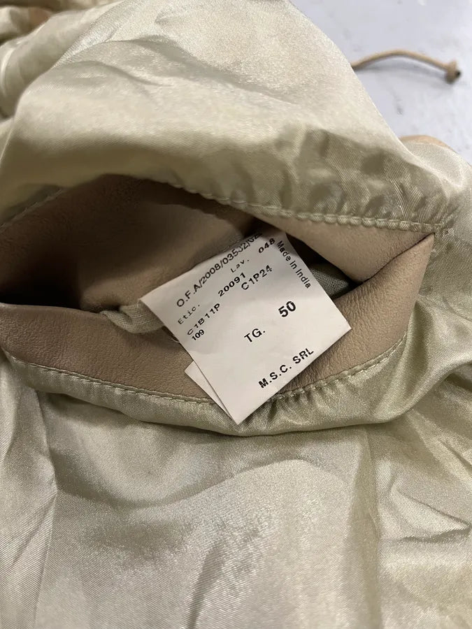 SS2009 Emporio Armani Beige Lamb Leather Hooded Jacket OsMxJAs 9