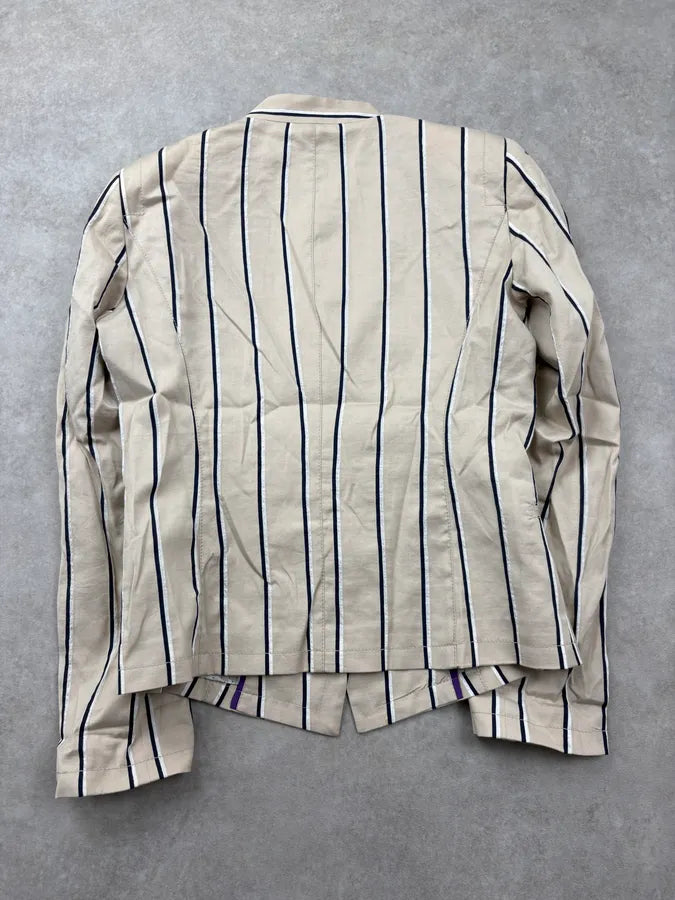SS2009 Emporio Armani Beige Pinstriped Blazer Jacket lsajUfh 5