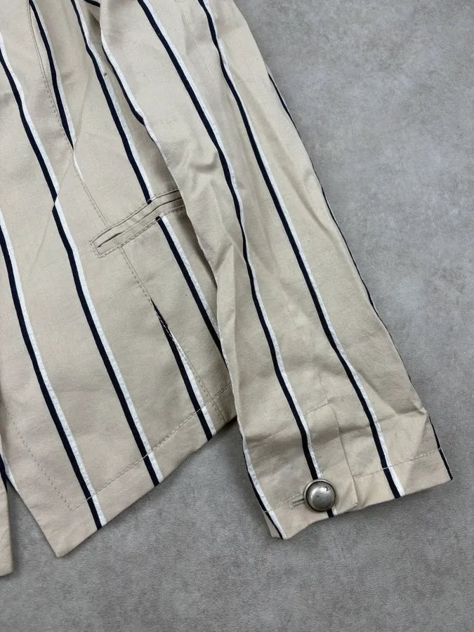 SS2009 Emporio Armani Beige Pinstriped Blazer Jacket lsajUfh 7