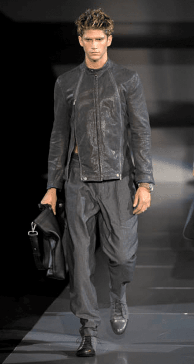 SS2009 Emporio Armani Brown Snakeskin Effect Leather Multi Zips Jacket rtkmsML 1