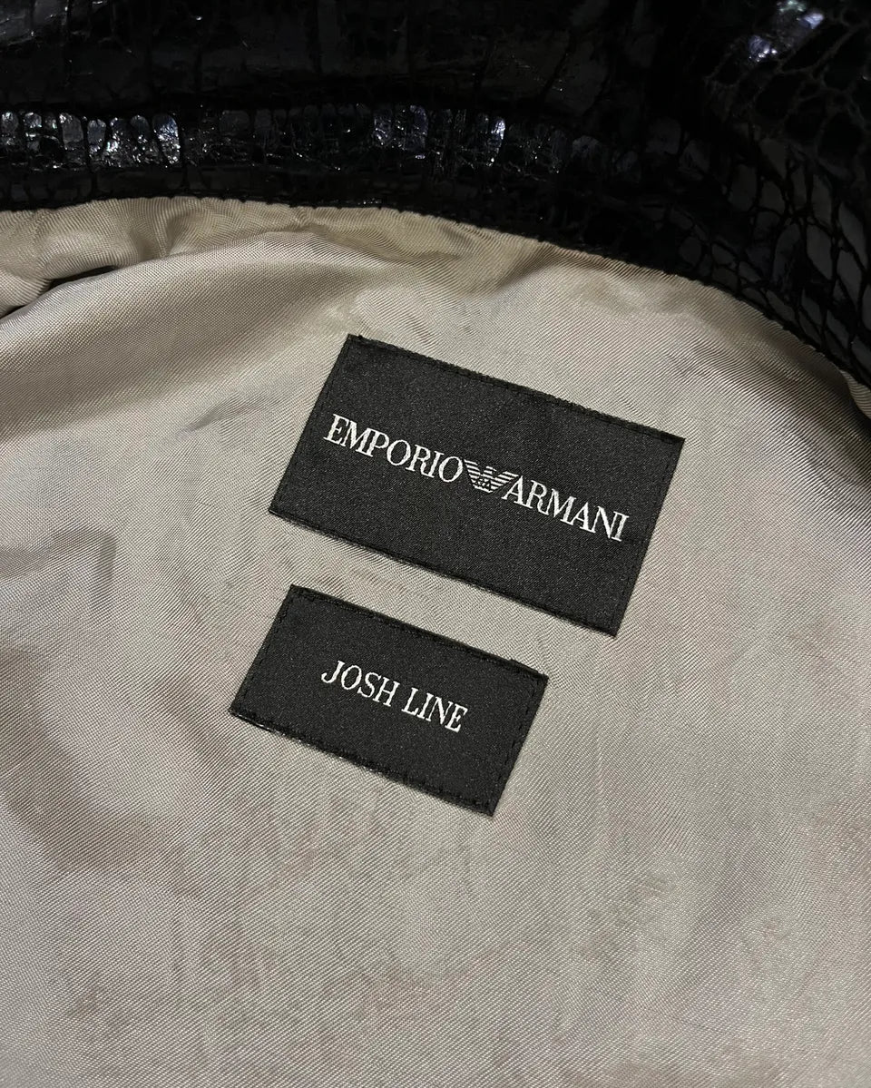SS2009 Emporio Armani Navy Shiny Crocodile Effet Jacket BGYusEB 8