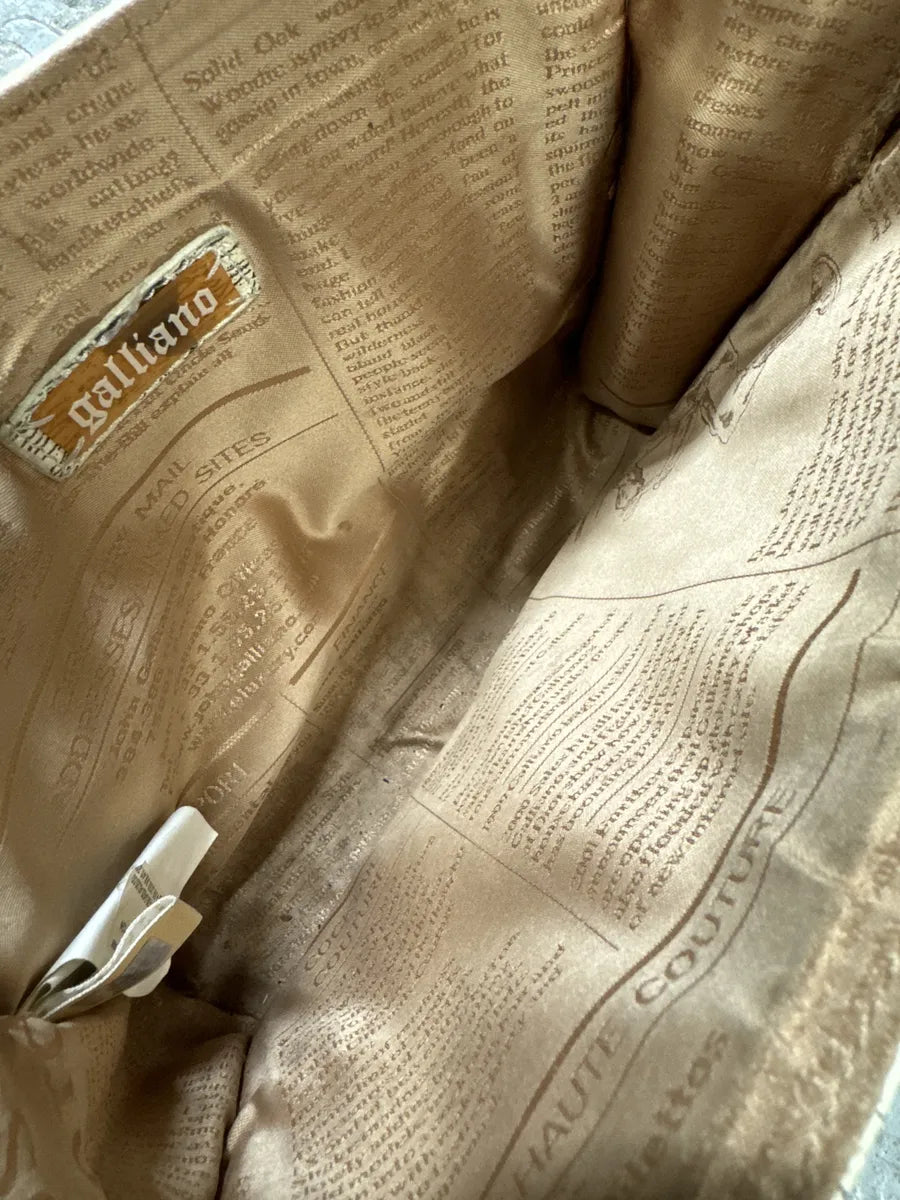 SS2009 Galliano Creamy Artisanal Eroded Effect Metallic Shoulder Bag lwKQPwa 9