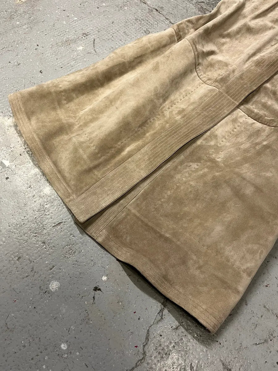 SS2009 Gianfranco Ferré Beige Suede Vest Dress OikWjzt 4